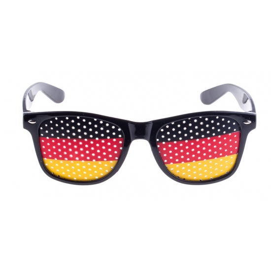 Zwarte Duitsland vlag bril voor volwassenen