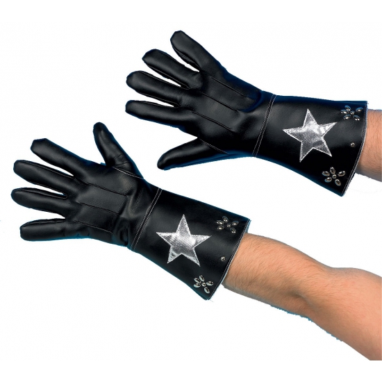 Zwarte kunstleren handschoenen