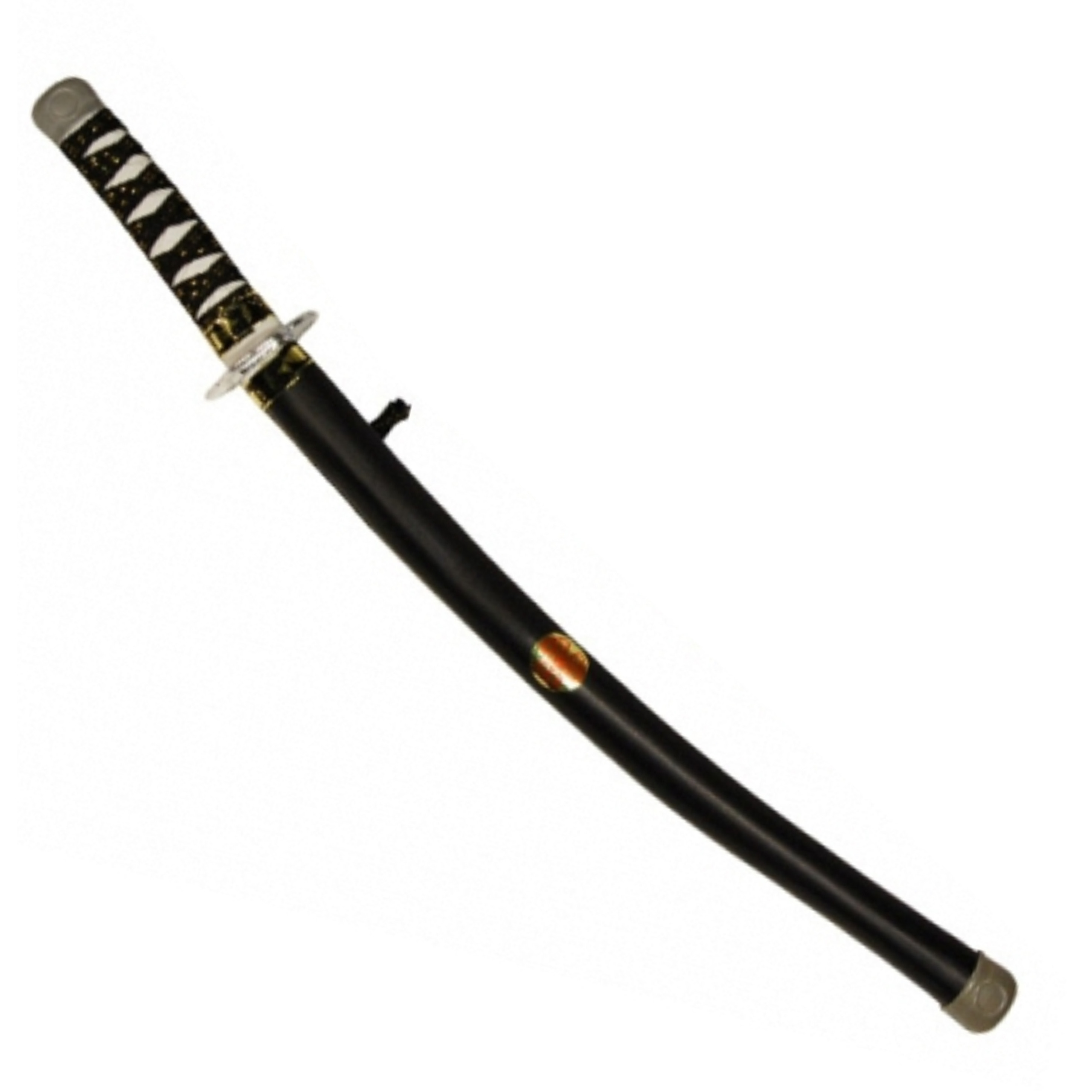 Zwarte ninja zwaarden in schede