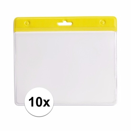10 badge holders yellow 11,5 x 9,5 cm