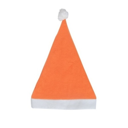 100x Orange budget Santa hat for adults