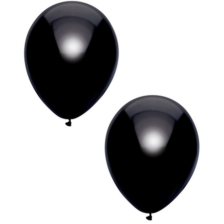 10x Zwarte metallic ballonnen 30 cm