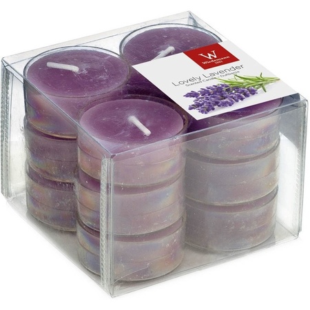 Packet scented tealights candles 24x fresh lavender/pepper cookies - 4 burning hours