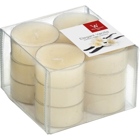 Packet scented tealights candles 24x fresh vanilla/pepper cookies - 4 burning hours