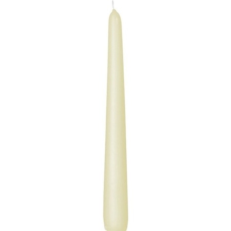 12x Ivory white dining candles 25 cm 8 hours