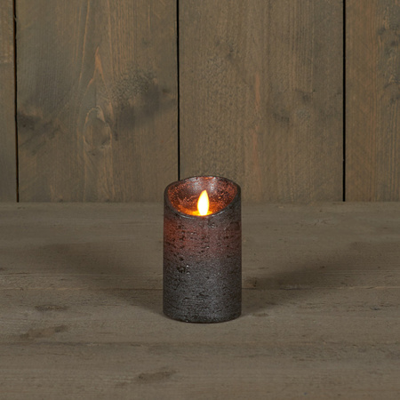 Set of 3x Antracite Grey Led candles with moving flame
