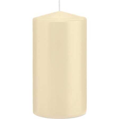 1x Cream white cylinder candle 8 x 15 cm 69 hours