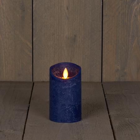 Set of 3x Dark blue Led candles with moving flame