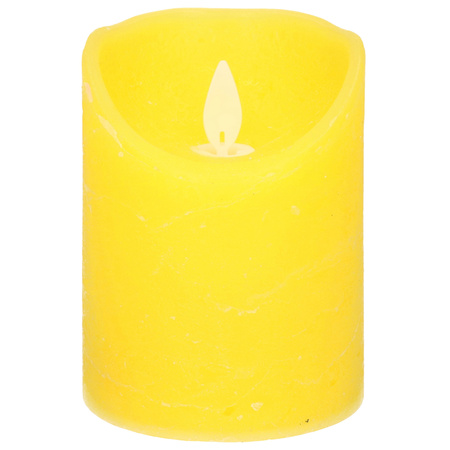 1x Yellow LED candle with moving flame 12,5 cm