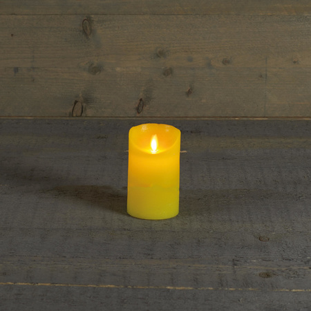 1x Yellow LED candle with moving flame 12,5 cm