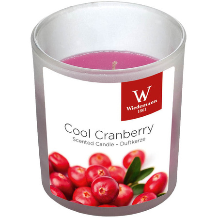 1x Scented candles cranberry in glass holder 25 burning hours
