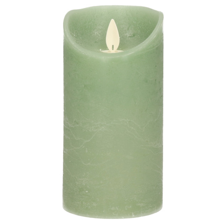 Set of 3x Jade Green Led candles with moving flame