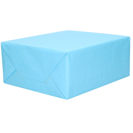 8x Rollen transparant folie/inpakpapier pakket - blauw/bruin/wit met hartjes 200 x 70 cm