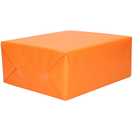 8x Rollen transparant folie/inpakpapier pakket - oranje/bruin/wit met hartjes 200 x 70 cm