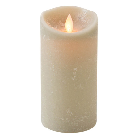 1x Taupe LED candle with moving flame 15 cm 