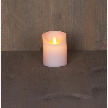 LED candles - set 2x - white - H10 and H12,5 cm - flickering flame