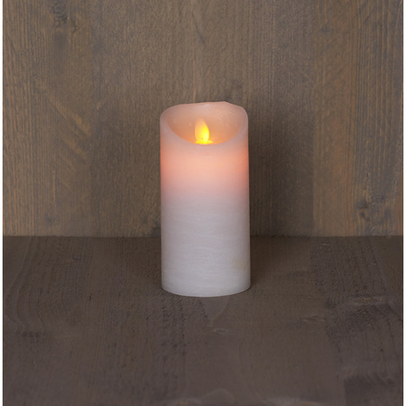 1x White LED candle with moving flame 15 cm
