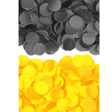 2 kilo gele en zwarte papier snippers confetti mix set feest versiering