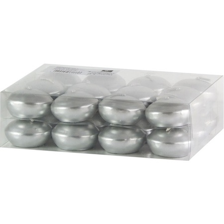 Floating candles package of 48 silver and white