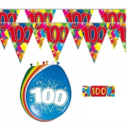 2x 100 jaar vlaggenlijn + ballonnen