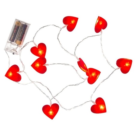 2x Red heart light wire 120 cm