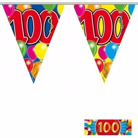 2x vlaggenlijn 100 jaar met gratis sticker