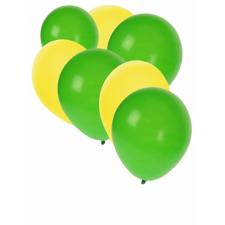 Pakje gele en groene ballonnen