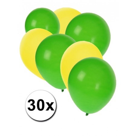 Pakje gele en groene ballonnen