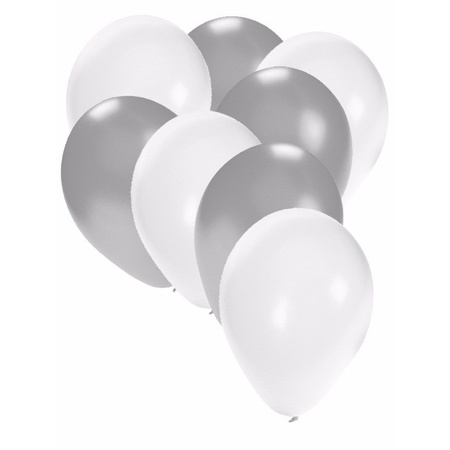 Ballonnetjes zilver en wit
