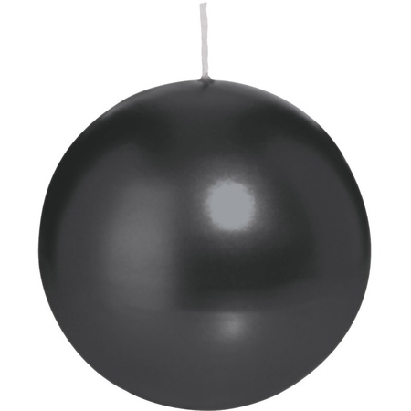 3x Black sphere/ball candle 8 cm 25 hours