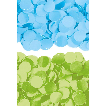 400 gram groen en blauwe papier snippers confetti mix set feest versiering