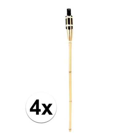 4x Bamboo garden torch 90 cm
