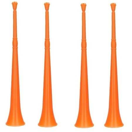4x Orange vuvuzela 48 cm