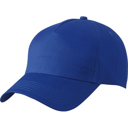 5-panel baseball petjes /caps in de kleur kobalt blauw voor volwassenen