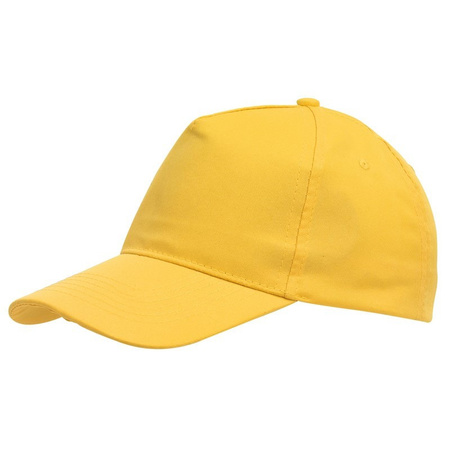 5-panel baseballcap geel met klittenbandsluiting voor volwassenen