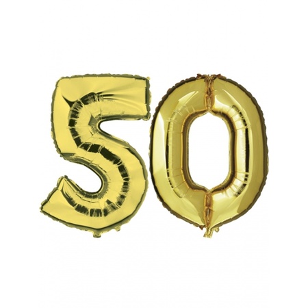 Opblaas 50 jaar ballonnen goud