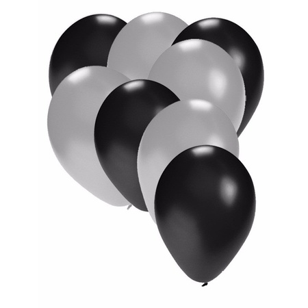 50x balloons black and silver