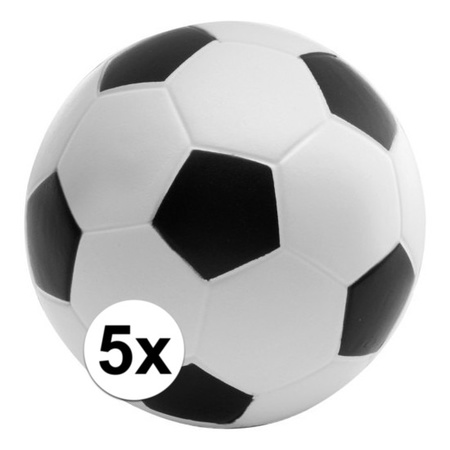 5x Anti-stress balls soccer ball 6,1 cm