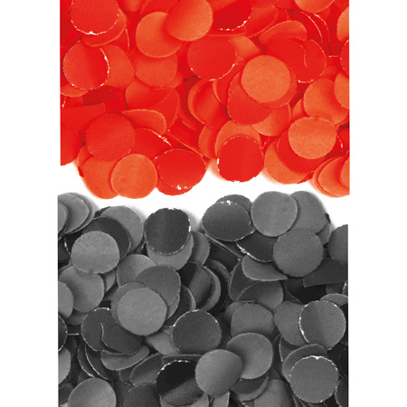 600 gram zwart en rode papier snippers confetti mix set feest versiering