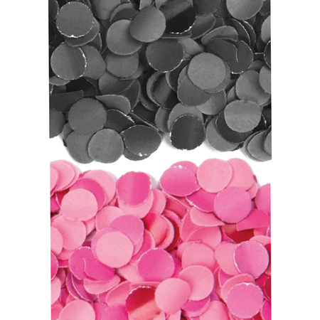600 gram zwart en roze papier snippers confetti mix set feest versiering