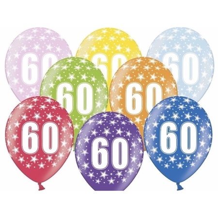 60 jaar feestartikelen pakket slingers/cijfer ballonnen/folie letters