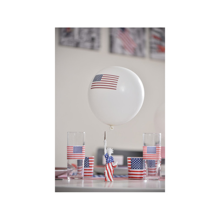 8x Balloons American flag/USA theme 23 cm