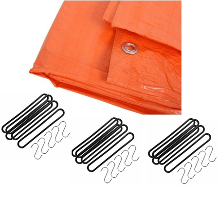 Tarp orange 8 x 12 meter orange 35x tension rubbers and s-hooks
