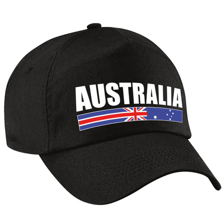 Australia supporter pet / cap Australie zwart kinderen