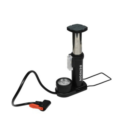 Benson Mini foot pump with pressure gauge - Bicycle/car/ball/air bed - Max: 8 Bar