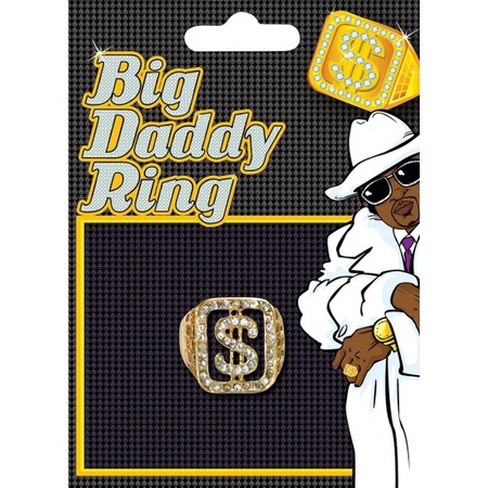 Verkleed Big Daddy rapper ring dollar teken