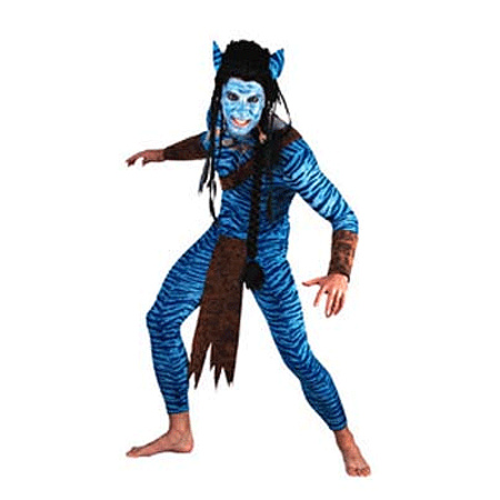 Verkleedkleding Blauwe jungle strijder kostuum voor heren