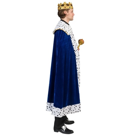 Blauwe koning cape/mantel voor volwassenen