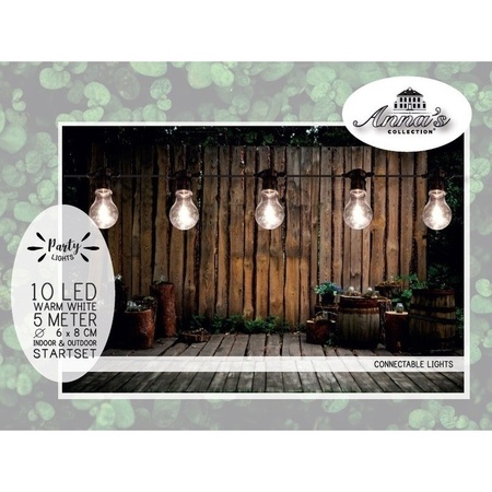 Outdoor party lights string warm white bulbs 10 meters