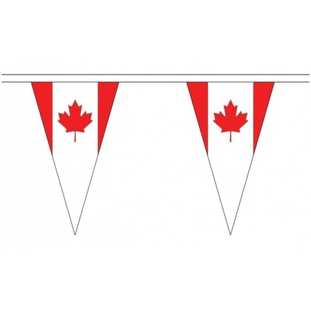 Landen vlaggen versiering set - Canada - Vlag 90 x 150 cm en vlaggenlijn 5 meter